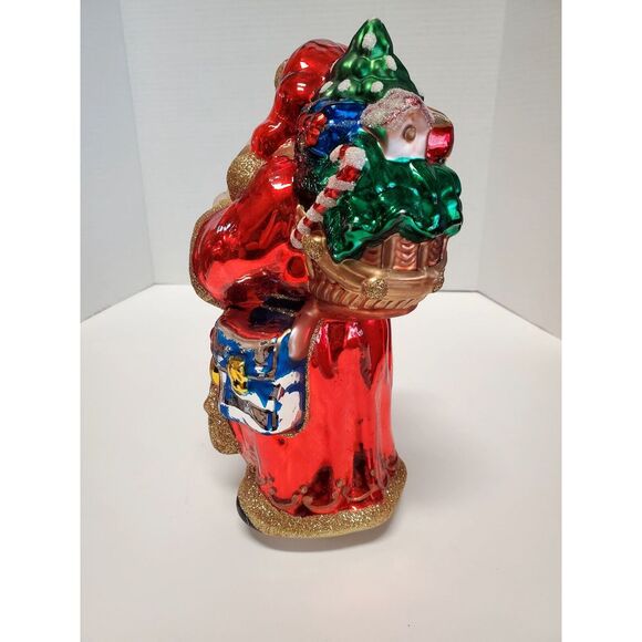 St. Nicholas Square Tabletop Blown Glass Santa Large Beautiful Jewel Tone Kohls - Picture 7 of 16